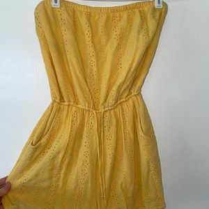 Strapless Yellow Romper